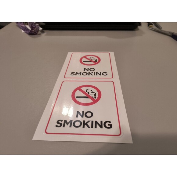 No Smoking Sticker Sign Vinyl Waterproof Decal (2 Pack) - Picture 3 of 5